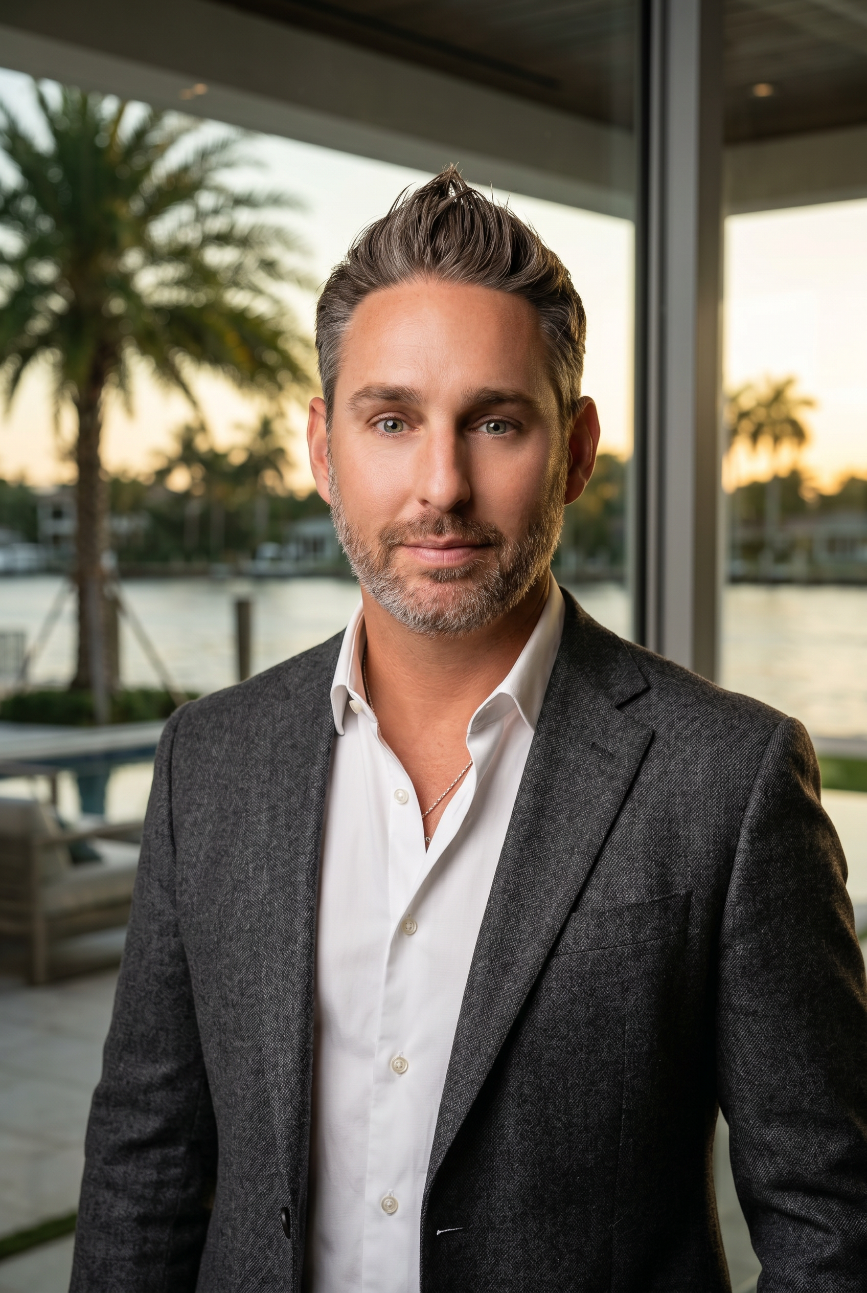 Hogan Real Estate Group broker on a Fort Lauderdale waterfront dock